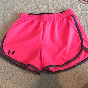 Pink UA running shorts. MUST SELL